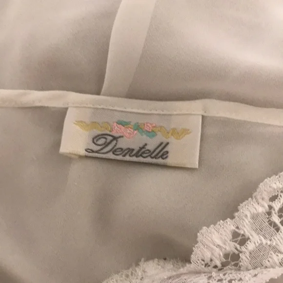 Vintage SLIP Dress Shear w Lace off White by Dentelle Size M - Picture 9 of 15